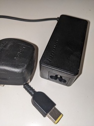 45W Lenovo power adapter (slim tip yellow rectangle) ThinkPad ThinkCentre Chromebook Hong Kong + UK plug, rectangular power supply. NOT USB! Extra charger from X250 system. 110 AC -220vac input, 45 W output adaptor X240 x260 x270 x280 x290 E431 E531 E540