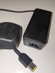 --> 45W Lenovo power adapter (slim tip yellow rectangle) ThinkPad ThinkCentre Hong Kong + UK plug, r
