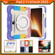 Cover For OPPO Pad 2 11.61inch 2023 360° Rotating Handle Kickstand Heavy Duty Shockproof Case