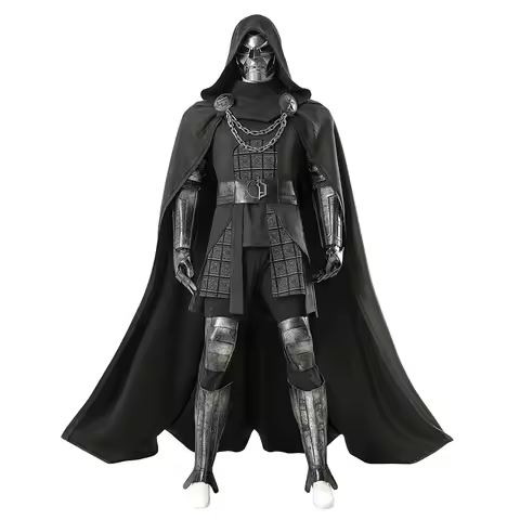Black Dr Doom Cosplay Costume Vest Jumpsuit Helmet Doctor Doom Outfit Uniform Halloween Party For Me