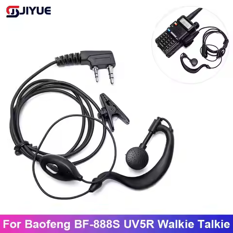 2 Pin Walkie Talkie Headset Earphone K-Plug Wired Two Way Ham Radio Earpiece For Baofeng BF-888S UV5