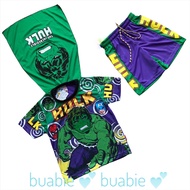 Hug Costume T-Shirt Shorts With Flashing Lights Cover Boy's Set Green Giant Pattern Hulk Copyright Work 2-8 Years.