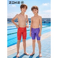 Zoke Children's Five-Point Swimming Trunks Professional Swimming Training zoke Boys Quick-Drying Rac