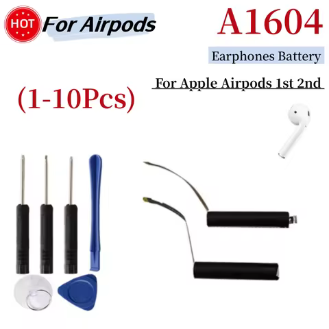 1~10pcs Replacement Battery A1604 For Airpods 2nd A1604 A1602 A1523 A1722 A2032 A2031 Earphone Bluet