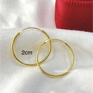 916 Emas Subang anting-anting Licin Besar Bulat/ 916 gold earrings big ring / 916黄金耳环