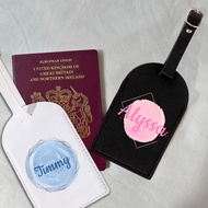 Personalised Custom Name Monogram Luggage Tag Handbag Tags Travel Bag Label Tag  PU Leather for Suit