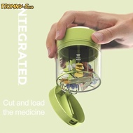 TIOMNV56H4 Pill Cutter, 7-Day Transparent Pill Storage Box, Creative 2-in-1 Moisture Proof Large Cap