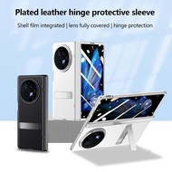 Electroplated Leather Holder Case For VIVO X Fold3 Magnetic Hinge With Bracket For VIVO X Fold 3 Pro Casing