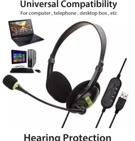 【ส่งของจากประเทศไทย】BEATY Original Over-The-Ear Headphones USB Headset With Microphone Noise Cancelling Computer PC Headset Lightweight Wired Headphones For PC/Laptop/Mac/Computer