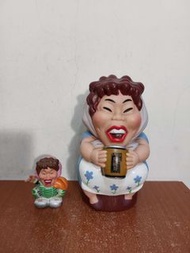 早期 絕版 台灣製 信喜公司 開喜烏龍茶 開喜婆婆 企業公仔 2隻