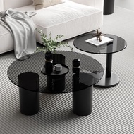 Light Rock Table Black Tea Luxury Household Small Apartment Living Room Table Side Modern Round Temp