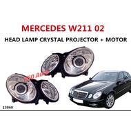 MERCEDES W211 HEAD LAMP CRYSTAL PROJECTOR +MOTOR (FACELIFT) bulb pakai :  H7 halogen