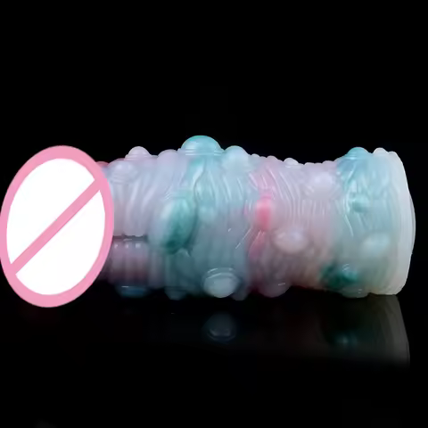 GEEBA Pink Cyan Monster Masturbator Lifelike Mouth Stroker For Men Fantasy Male Masturbator Cup Pock