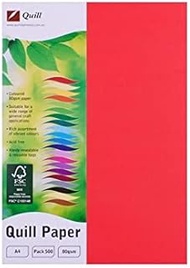 Quill Coloured Paper 80gsm A4 Red 500 Sheet Ream