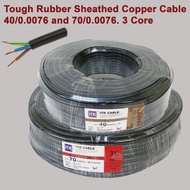 3H Kabel TRS Getah Lasak 3 Core Copper Flexible Cable Wire [40/0.076, 70/0.076] (90M)