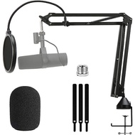 Shure SM7B Boom Arm with Pop Filter - Heavy Duty Shure SM7B Stand, Suspension Mic Boom Arm Scissor C