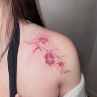 1 Piece Of Temporary Tattoo Sticker Y2K Style Artistic Pink Lotus Flower Pattern Waterproof And Swea