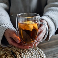 Glass Coffee Mugs with Handle Double Wall Crystal Tea Cups Tumbler for Latte Milk Beer OY-VN