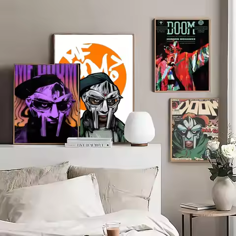 EPC MF Doom Comic Album Rapper Hip Hop Rock Music Band MM Food Mask Poster HD Home Room Bar Cafe Dec
