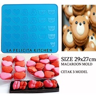 BT358 SILICON Macaron Macaroon Baking MAT BEAR PANDA PENGUIN HEART LOVE MOLD DRY CAKE MOLD ICING