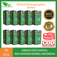 Paket 10 Botol Obat Diet Detox Herbal Alami Paling Ampuh Cepat Kurus Kapsul Green Coffee Extract Ash