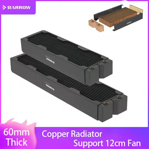 Barrow 60MM Thickness Copper Radiator Support 12cm Fan Water Cooling Tool CPU Overclocking Cooler, 3