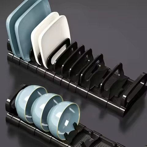 Under Cabinet Dishes Storage Holder Bowl Dish Rack Adjustable Dish Drying Racks Kitchen Organizer Ca