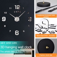 Contemporary Mediumsized 3D Mirror Sticker Clock for Living Room Wall Decor 0123