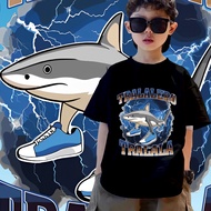 Tralalero Tralala Funny Shark Meme Shirt tเสื้อยืดเด็กผ้าฝ้าย 8 สีใหม่  Shark with Shoes kids t-shir