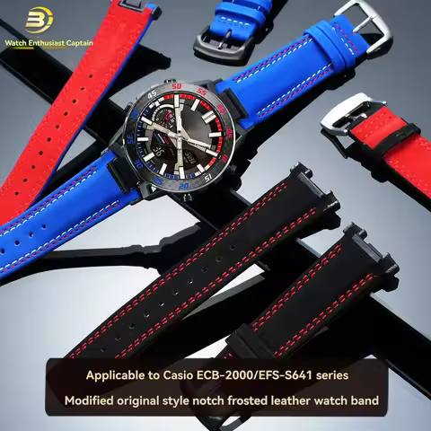 For Casio EDIFICE Series watch 5698 ECB-2000/2300 Modified Leather Watch with TOMS Racing Anniversar