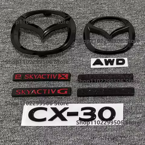 for Mazda CX-30 black front logo CX30 rear logo,SKYACTIV G E SKYACTIV X AWD Car Letter Badge Logo Tr