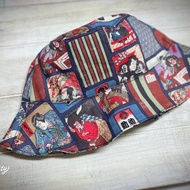 和風日本武士 復古商標圖紋 雙面漁夫帽 遮陽帽