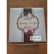 8inch Cake Box (8"x 8"x 5") colour