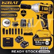 KEELAT 1/2" 1/4" Impact Wrench Cordless Electric Brushless Impact Wrench Battery Screwdriver Impact 