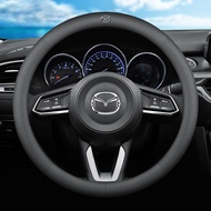Đơn giản da Vỏ Bọc Vô Lăng Ô Tô thoáng khí không trơn trượt nội thất màu đen Phụ kiện cho Mazda 2 3