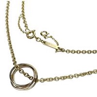 CARTIER Baby Trinity Necklace, 18K Gold/Yellow Gold/White Gold/Pink Gold, 8.7g, 42cm, Women's