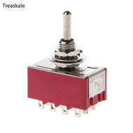 TREA AC 250V 2A 125V 5A 12-Pin On On 2 Position 4PDT Mini Toggle Switch Red