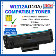 WITH CHIP W1112A 110A HP110A BLACK Compatible Laser Toner HP Laserjet 108 108A 108w HP 136 MFP 136a