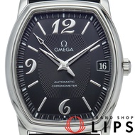 歐米茄碟飛系列尊貴男士自動機械腕錶，日期顯示，型號4803.51.01，不鏽鋼/皮革錶帶，黑色，拋光，成色極佳 [二手]