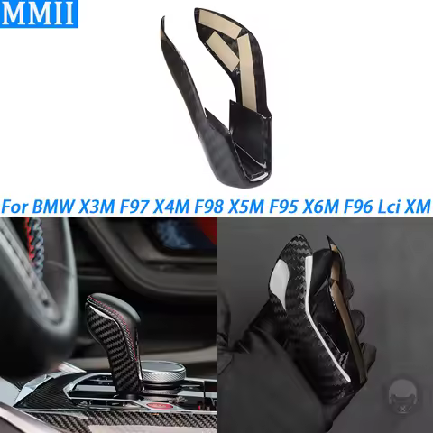 For BMW X3M F97 X4M F98 X5M F95 X6M F96 Lci XM 2020-2025 Real Dry Gear Shift Knob Cover Car Interior