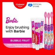 [Colgate Kids Barbie Toothpaste 40g [Bundle of 3] + Colgate Kids Barbie Toothbrush 6+ Years (Ultra S