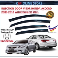 Honda Accord 2008-2013 Injection Door Visor Window Sun Shields With Stainless Steel Lining