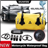 40L/60L/80L Motorcycle Waterproof Tail Bag Travel Outdoor Dry Luggage Roll Pack Bag Motorbike Luggag