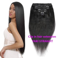 100% Human Hair Extension 8pcs/Set Yaki Straight Clip In Human Hair Extension Fashion Type For Male