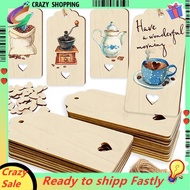 Unfinished Blank Wooden Tag Natural Pendant for Wedding Party Decoration Gift 96Piece