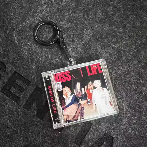KR KISS OF LIFE JULIE MINI Music CD NFC Keychain 1ST MINI ALBUM Play Songs Key ring Cosplay Necklace