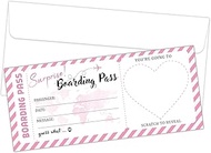 5 Pcs Pink Surprise Scratch & Reveal Boarding Pass Ticket with White Envelopes, 3.5"x8"DIY Travel Ti