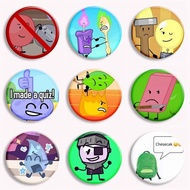 Inanimate Insanity Lightbulb Baseball Anime Button Pin BFDI Knife Fantube Cartoon Meme Brooch Badge 