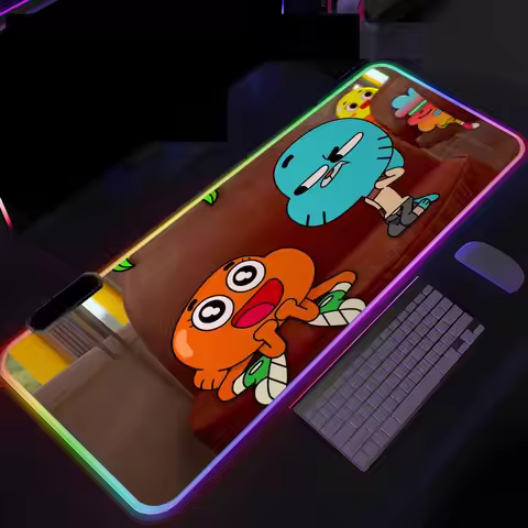 The Amazing W-World G-Gumbal Mouse Pad Luminous Desk Mouse Pad RGB Computer Laptop Anime Keyboard Mo