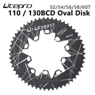 LP Litepro Folding Bike Oval Chainring 110 130BCD Compatible 50T 52T 54T 56T 58T 60T(TYP)